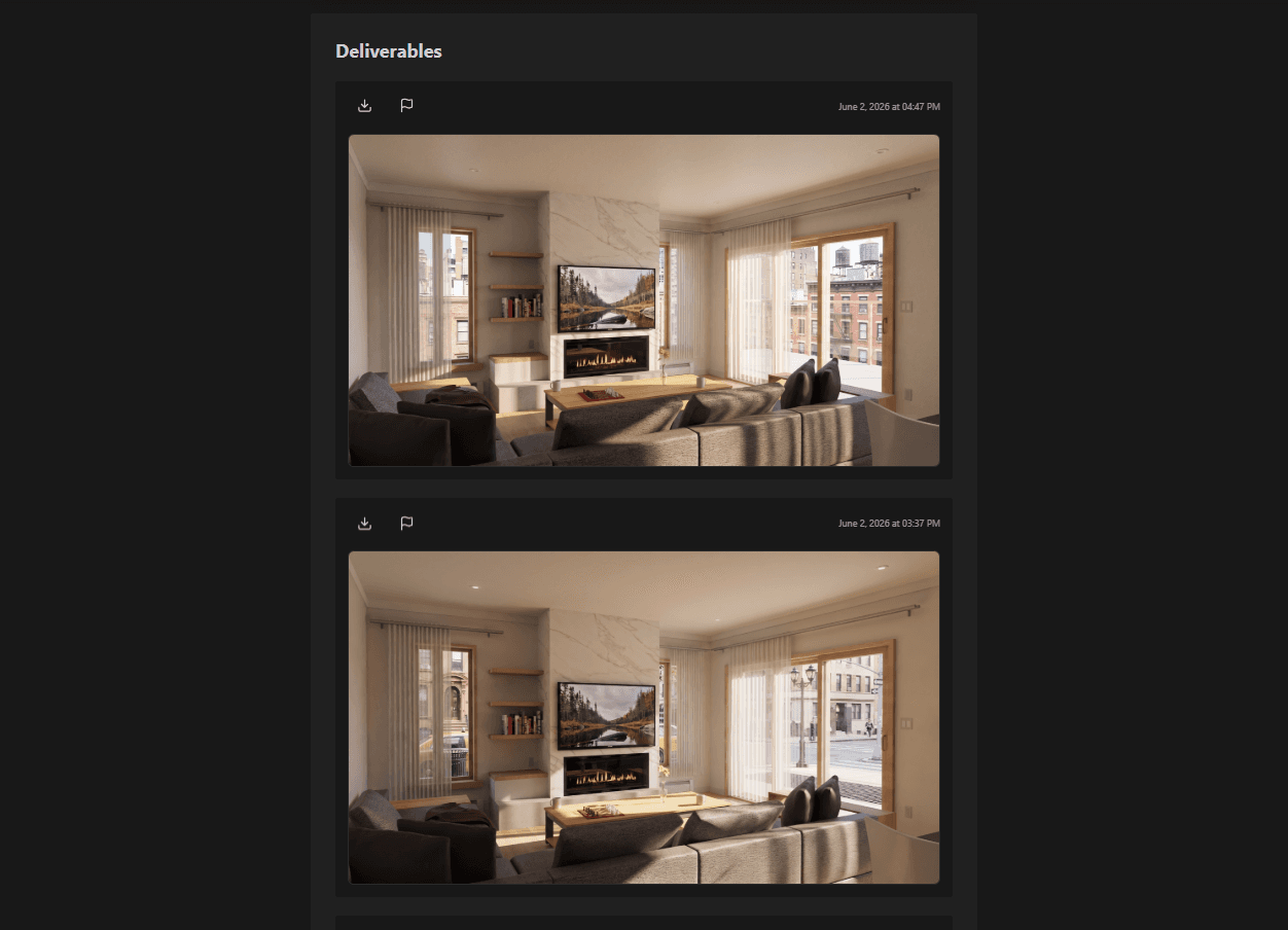 Architectural project shared with a client
