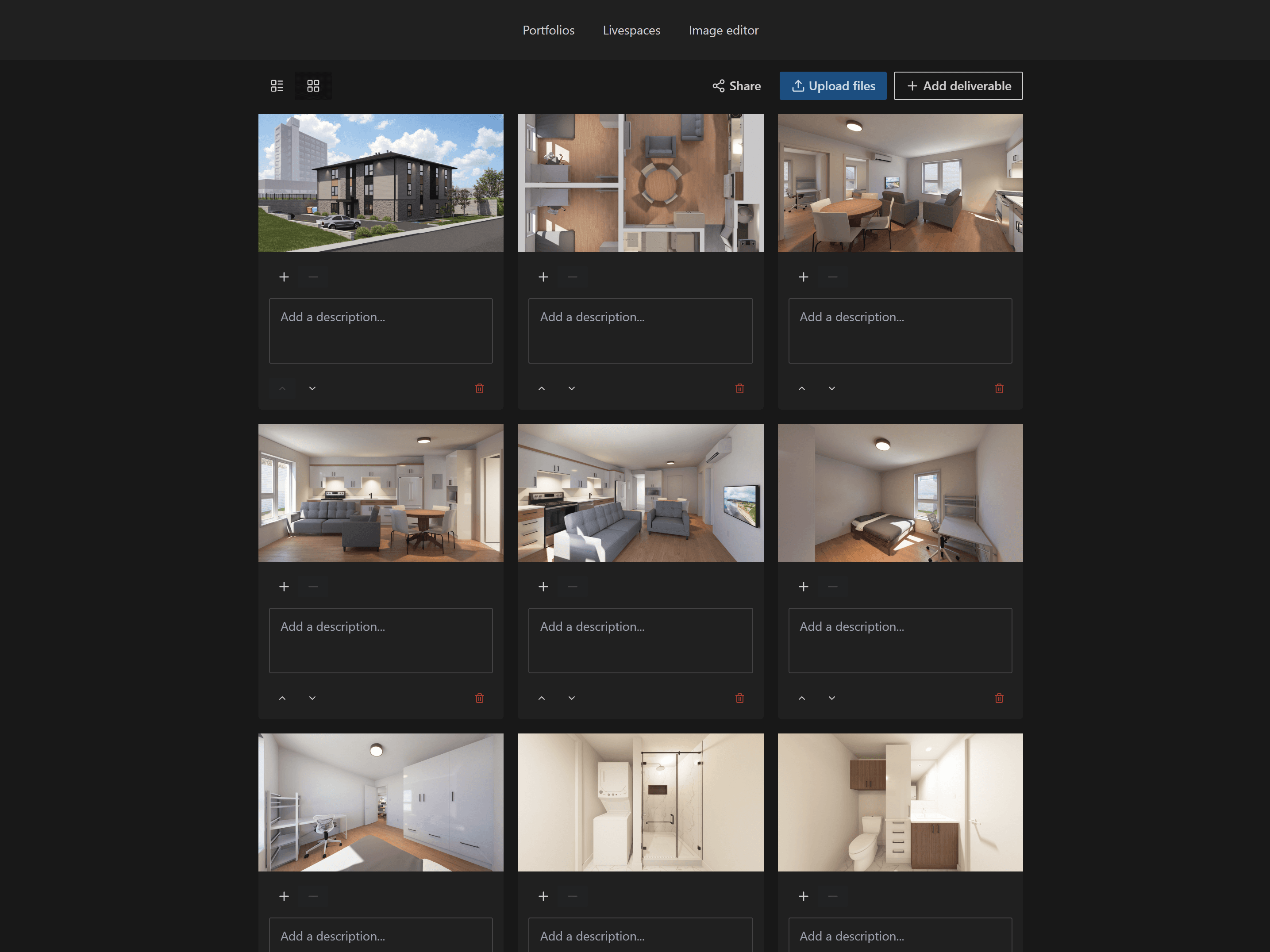 Architectural interior rendered in the cloud